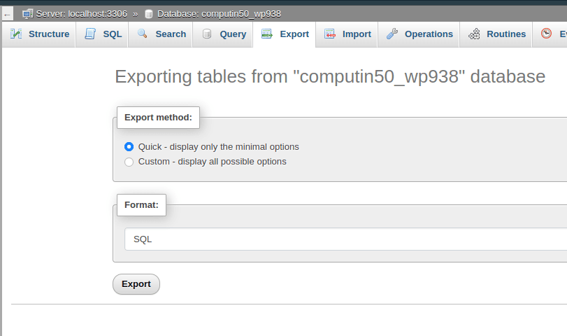 tab export